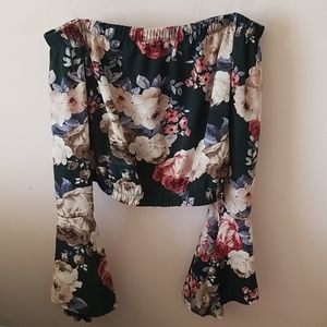 Floral off the shoulder crop top